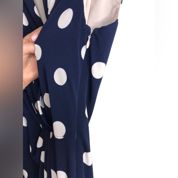 Eliza J Navy Blue Polka Dot Sleeveless Mini Dress Size 4 - Picture 6 of 10
